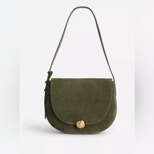 Madewell The Dakota Shoulder Saddle Bag suede NWT